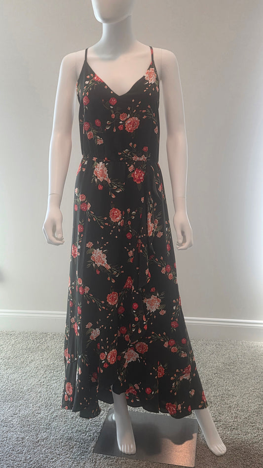 Market & Spruce Black Floral Racerback Maxi Dress – Size XL