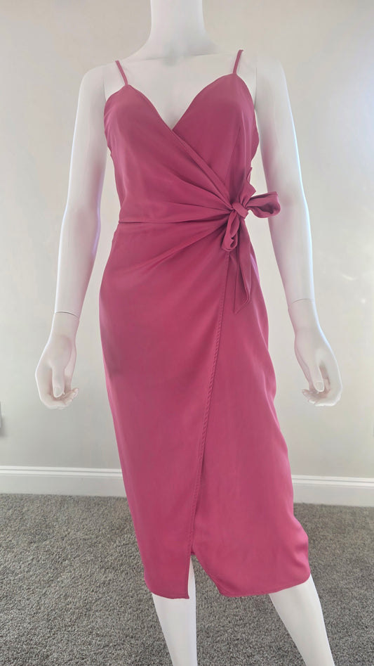 Urban Outfitters Fuchsia Pink Sleeveless Wrap Midi Dress – Size M