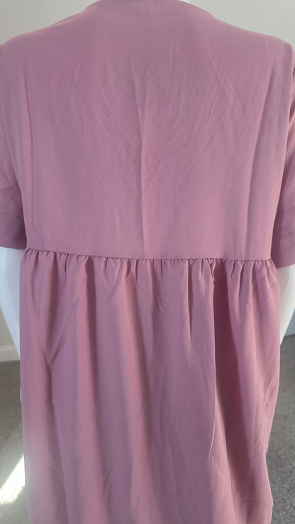 Zenana Outfitters Dusty Rose V-Neck Babydoll Tunic Top – Size 2XL
