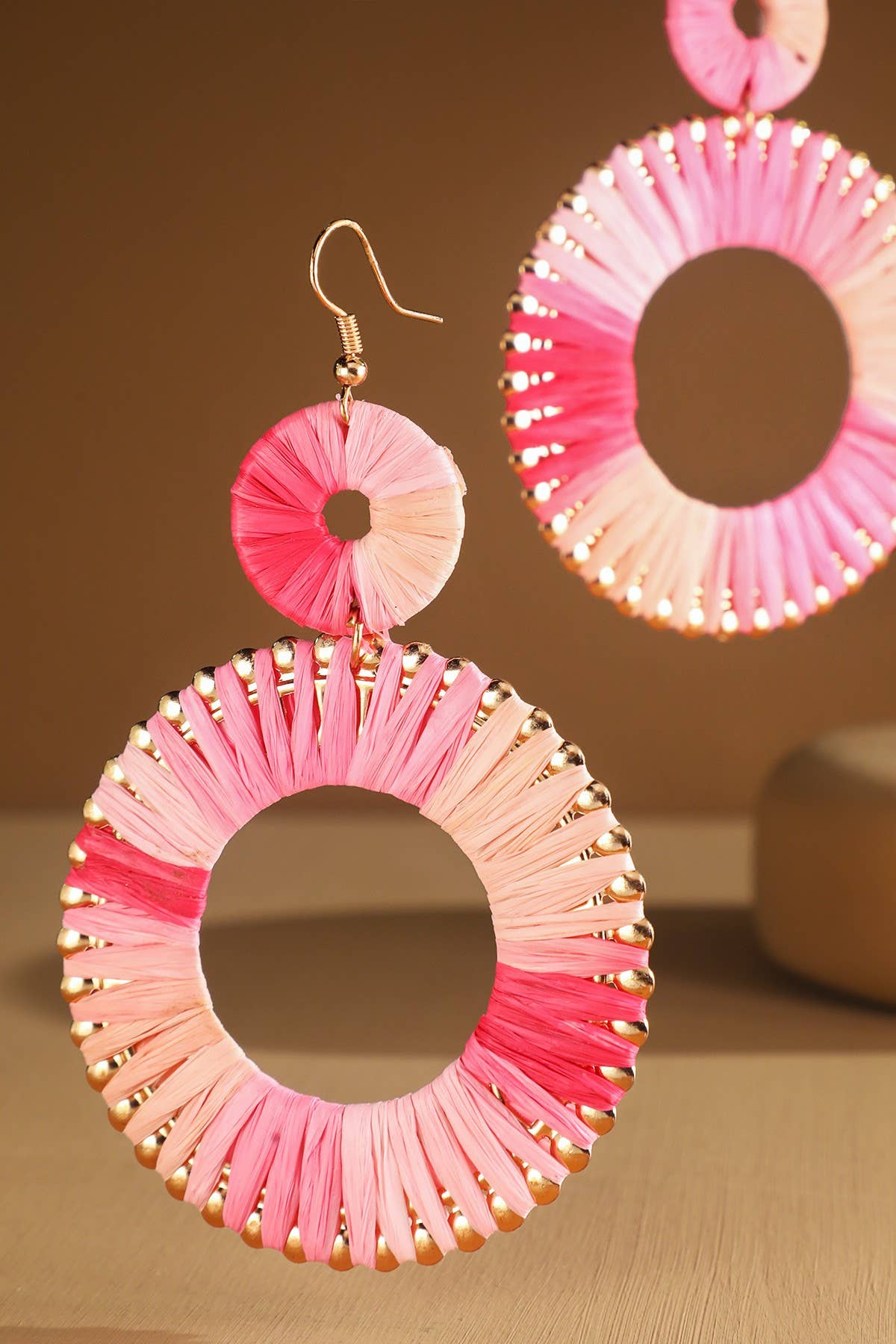 Wrapped Hoop Drop Earrings (Two-Tone Statement Dangles)