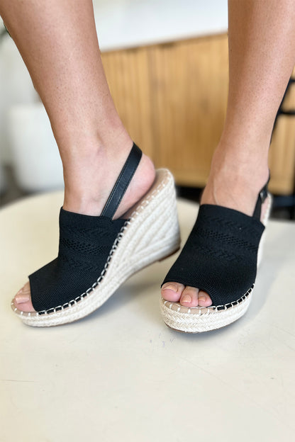 Black Woven Wedge Sandals – Stylish & Comfy Summer Essential