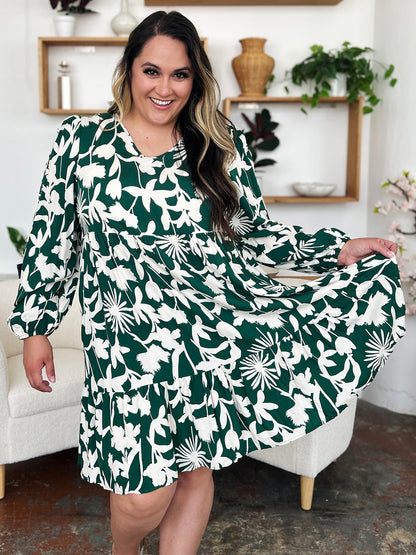 Botanical Print Tiered Midi Dress – Effortless Elegance for Every Occasion