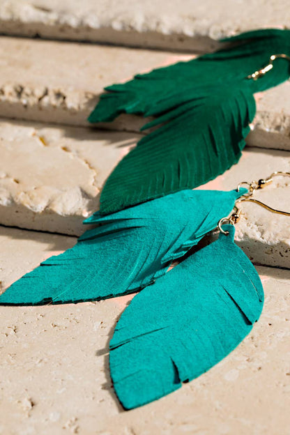 Fringe Feather Drop Earrings (Lightweight Statement | 3 Colors)