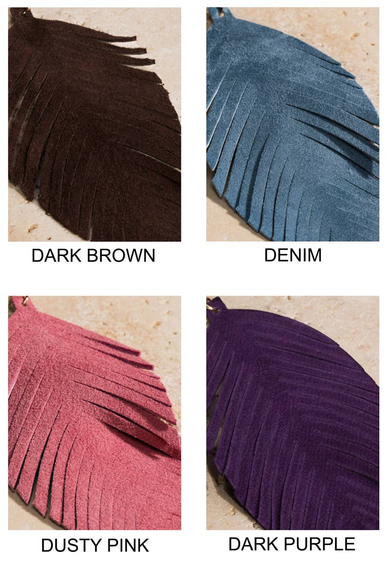 Fringe Feather Drop Earrings (Lightweight Statement | 3 Colors)
