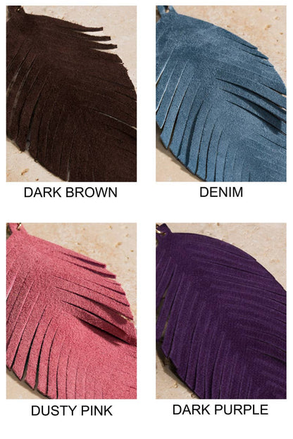 Fringe Feather Drop Earrings (Lightweight Statement | 3 Colors)
