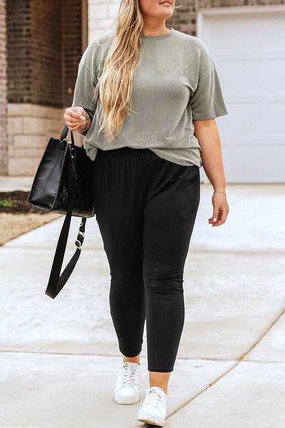 Black High-Waisted Joggers with Pockets – Casual and Comfortable