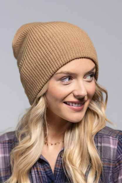 Slouchy Knit Beanie Hat (Soft Ribbed Winter Cap | 5 Colors)