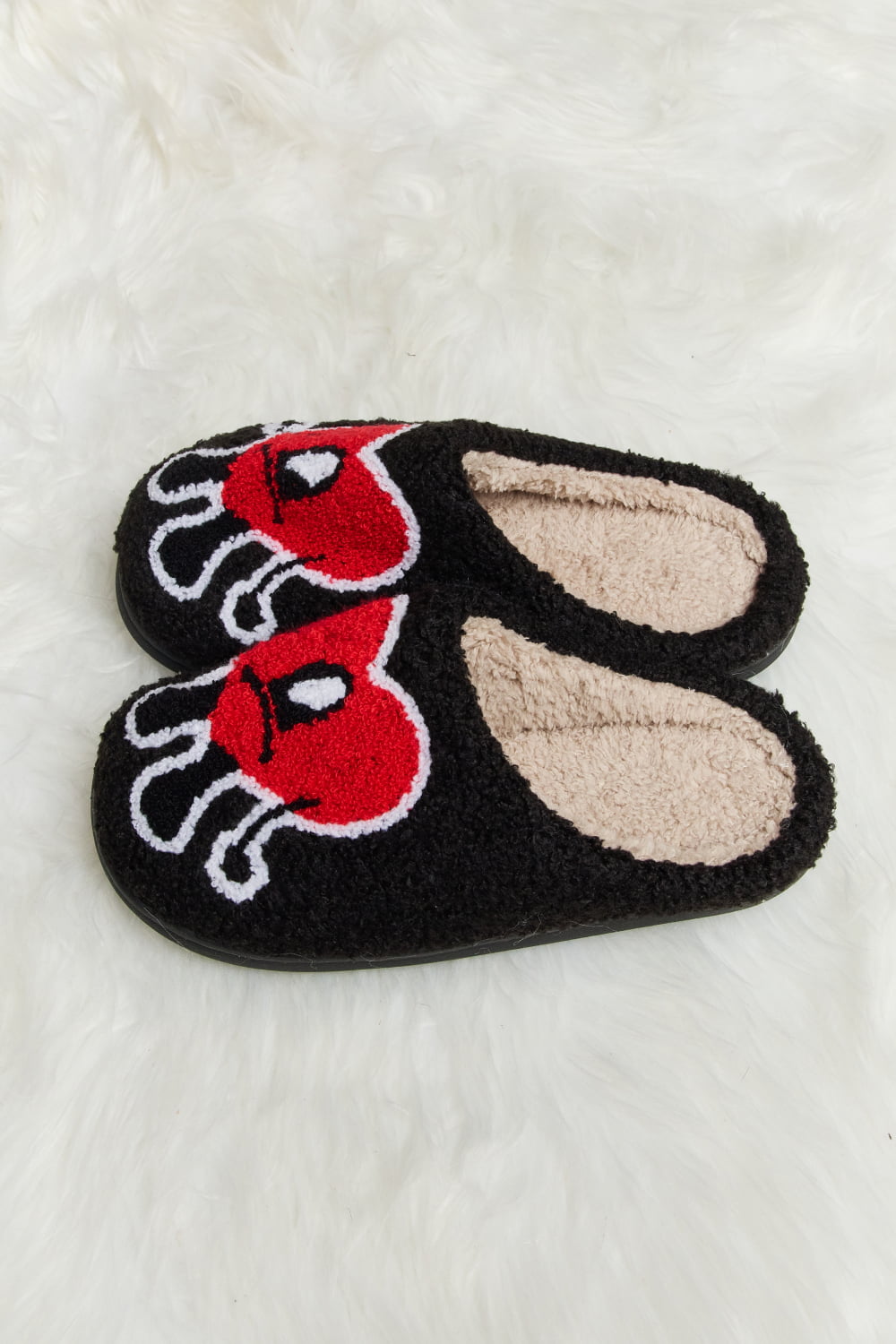 Fuzzy Heart Face Slippers – Cute & Cozy Lounge Vibes