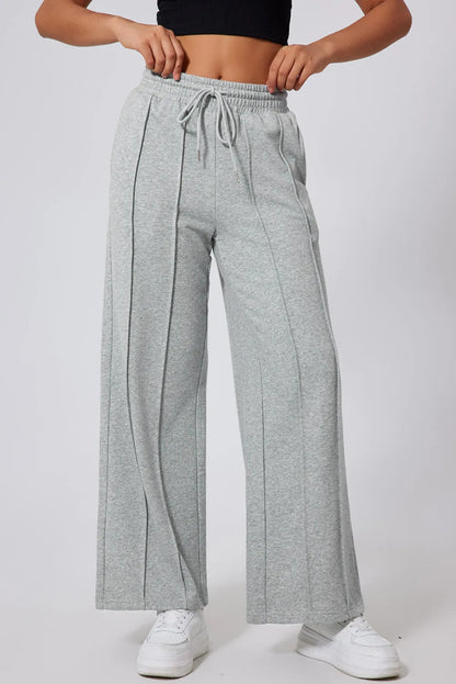 Pleated Wide-Leg Jogger Pants