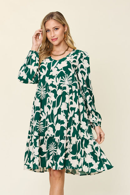 Botanical Print Tiered Midi Dress – Effortless Elegance for Every Occasion