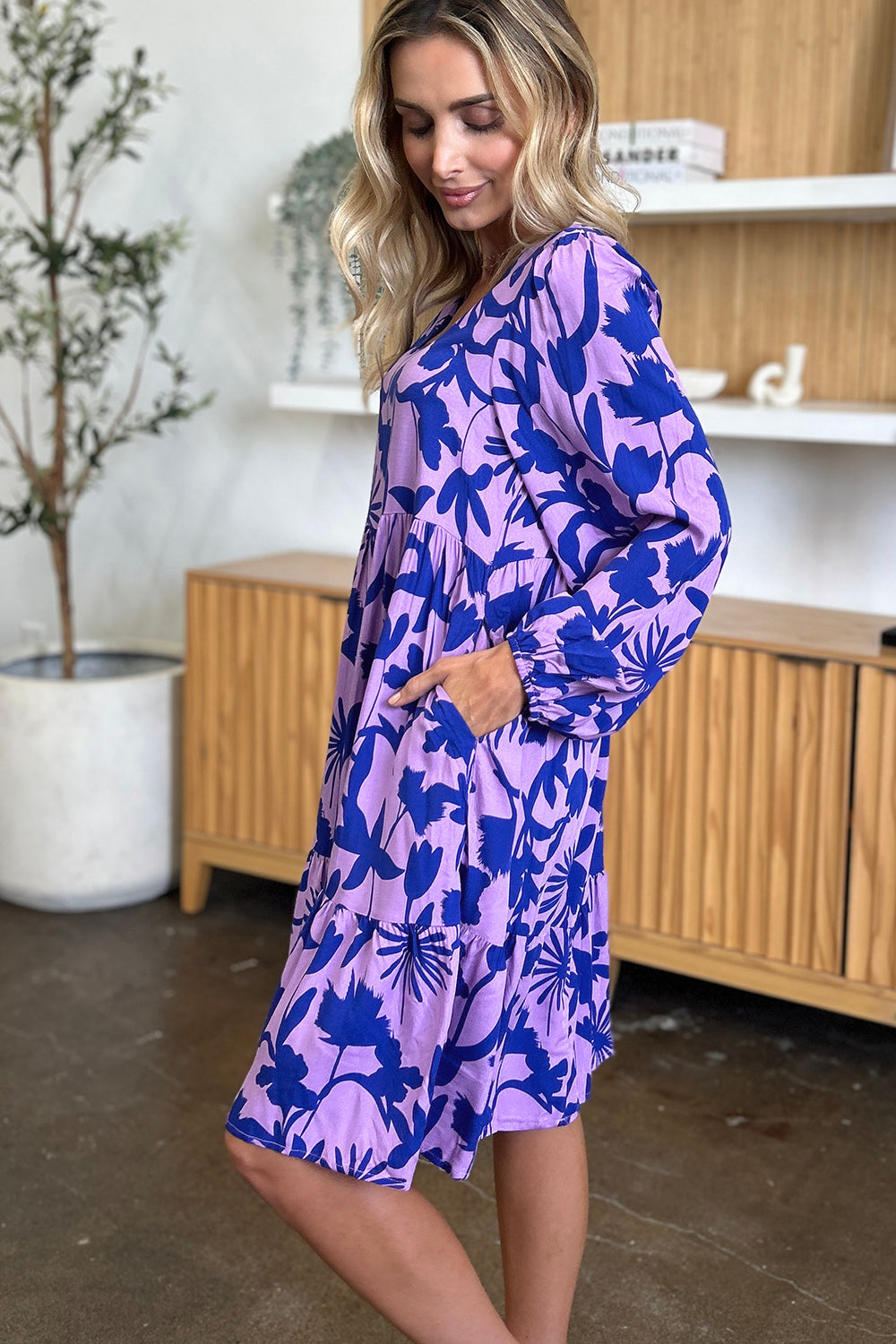 Botanical Print Tiered Midi Dress – Effortless Elegance for Every Occasion