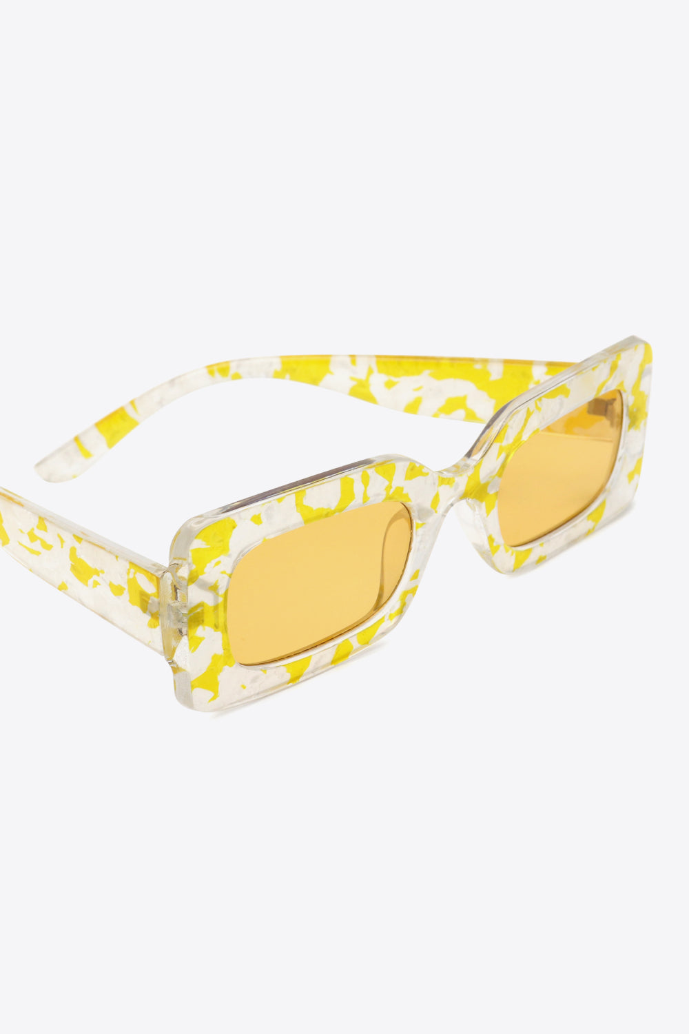 Retro Square Zebra Print Sunglasses with Amber Lenses – Bold and Trendy Eyewear