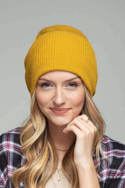 Slouchy Knit Beanie Hat (Soft Ribbed Winter Cap | 5 Colors)