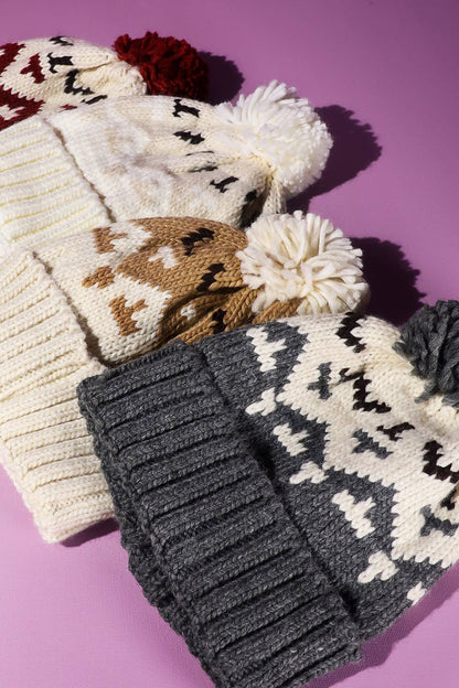 Cable Knit Pom Beanie (Soft Winter Hat | 3 Colors)