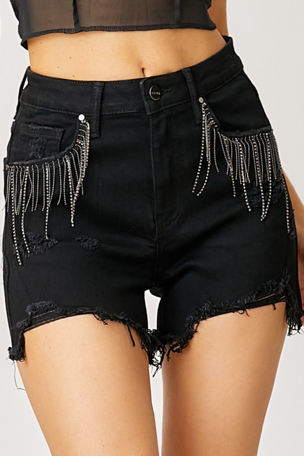 Wanderlust Fringe Denim Shorts – Edgy Travel Style