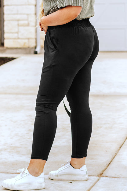 Black High-Waisted Joggers with Pockets – Casual and Comfortable