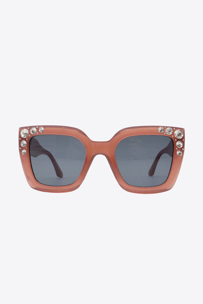 Glam Rhinestone Embellished Square Sunglasses