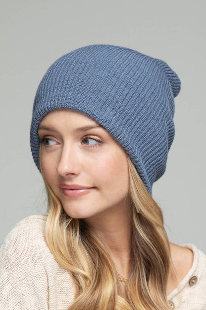Slouchy Knit Beanie Hat (Soft Ribbed Winter Cap | 5 Colors)