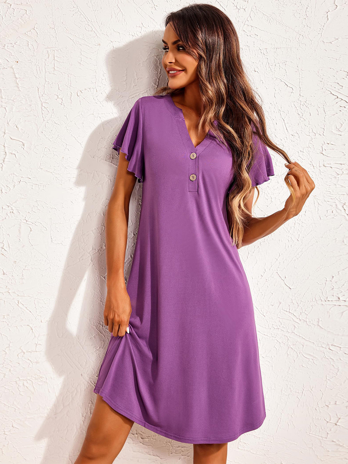 Casual Flutter Sleeve Dress