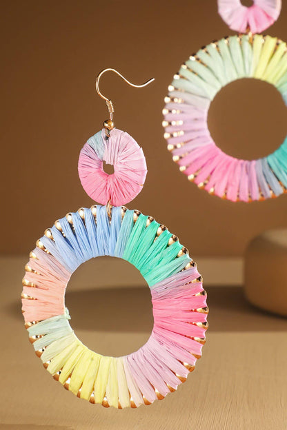 Wrapped Hoop Drop Earrings (Two-Tone Statement Dangles)