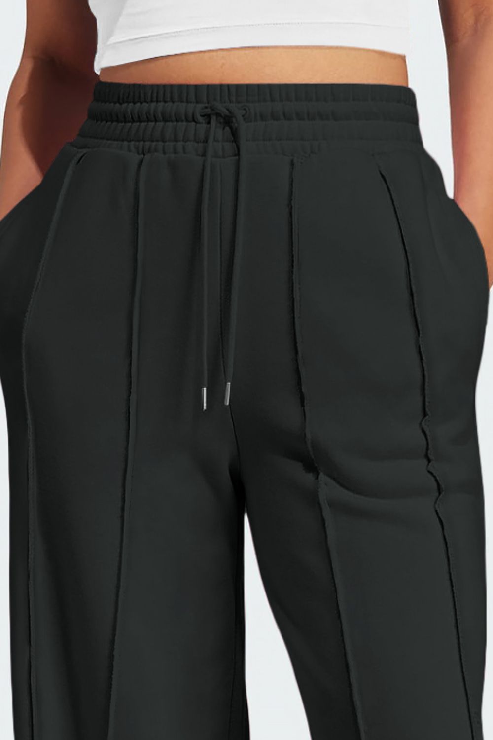 Pleated Wide-Leg Jogger Pants