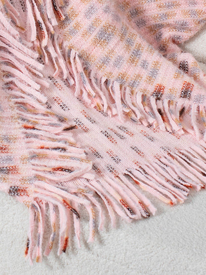 Cozy Fringed Knit Poncho