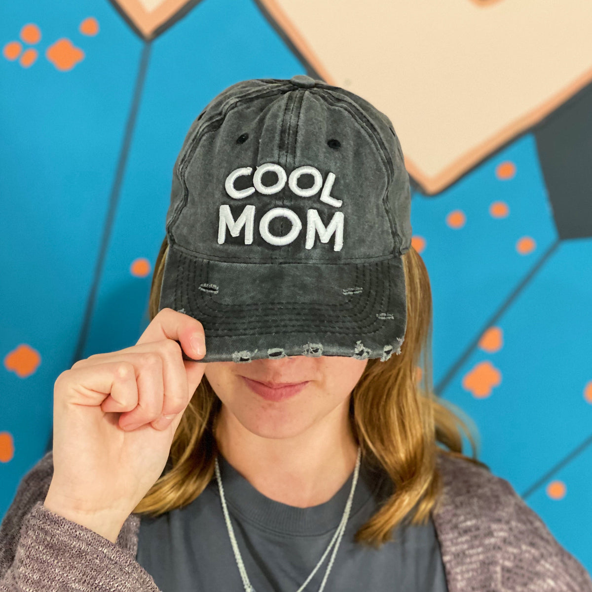 “Cool Mom” Distressed Baseball Cap (Washed Dad Hat)