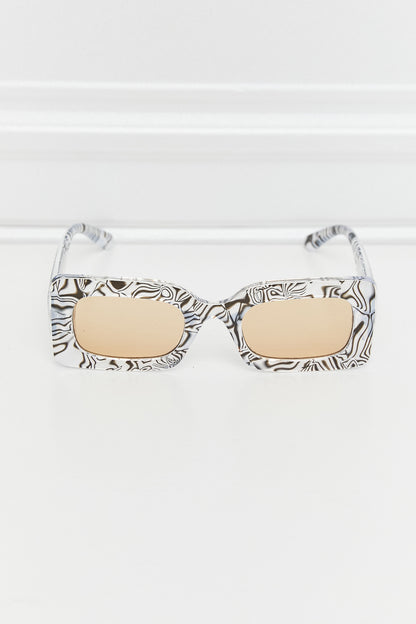 Retro Square Zebra Print Sunglasses with Amber Lenses – Bold and Trendy Eyewear