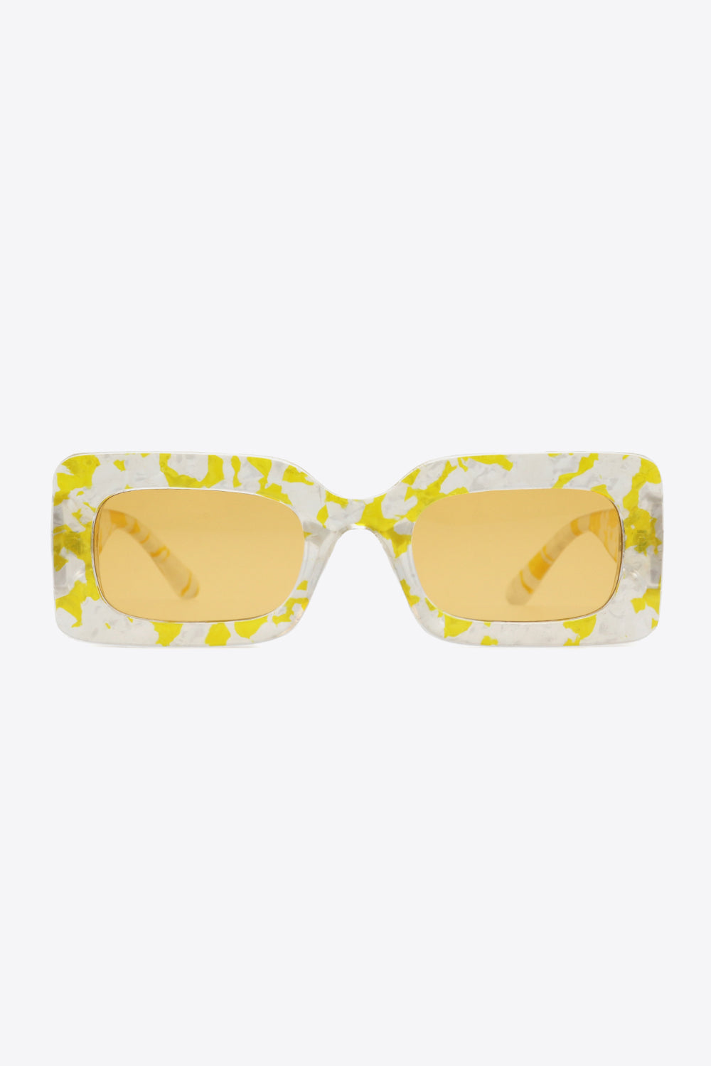 Retro Square Zebra Print Sunglasses with Amber Lenses – Bold and Trendy Eyewear