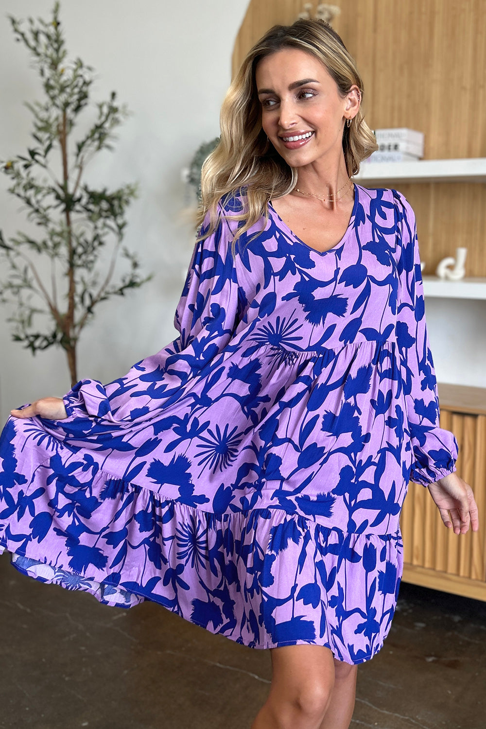 Botanical Print Tiered Midi Dress – Effortless Elegance for Every Occasion