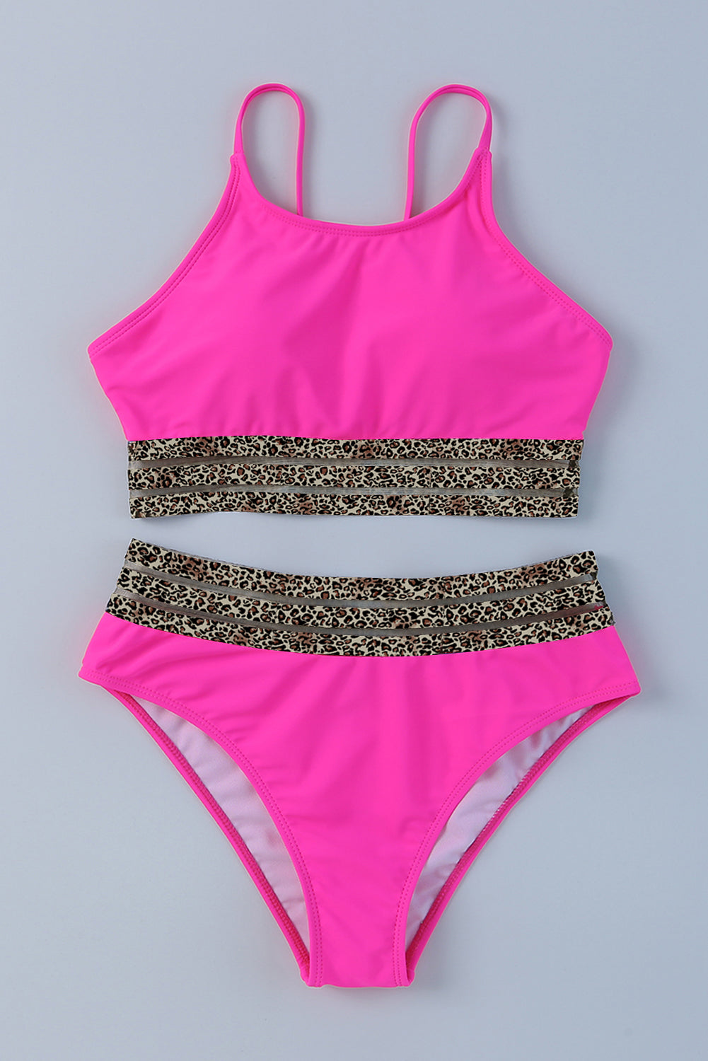 Hot Pink Leopard Band Bikini Set