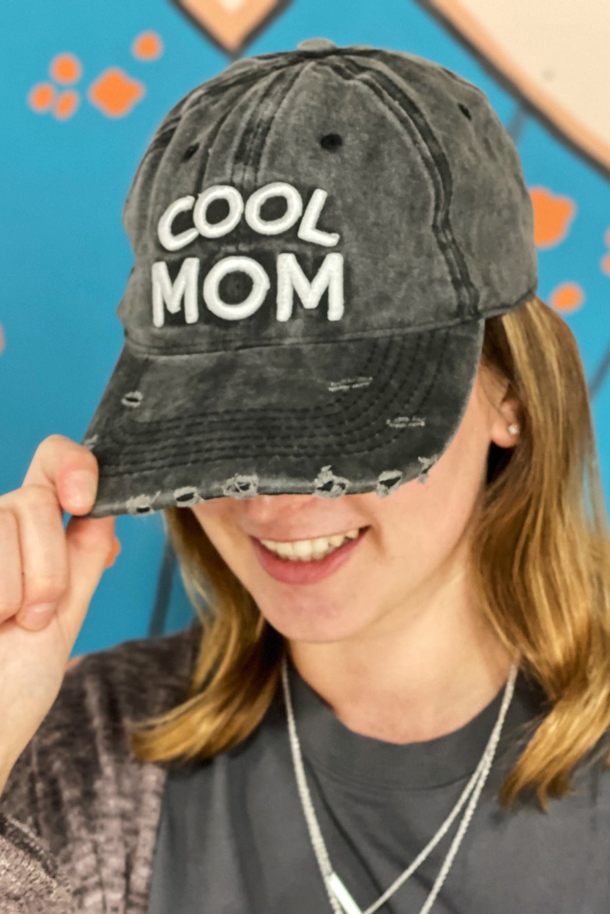 “Cool Mom” Distressed Baseball Cap (Washed Dad Hat)