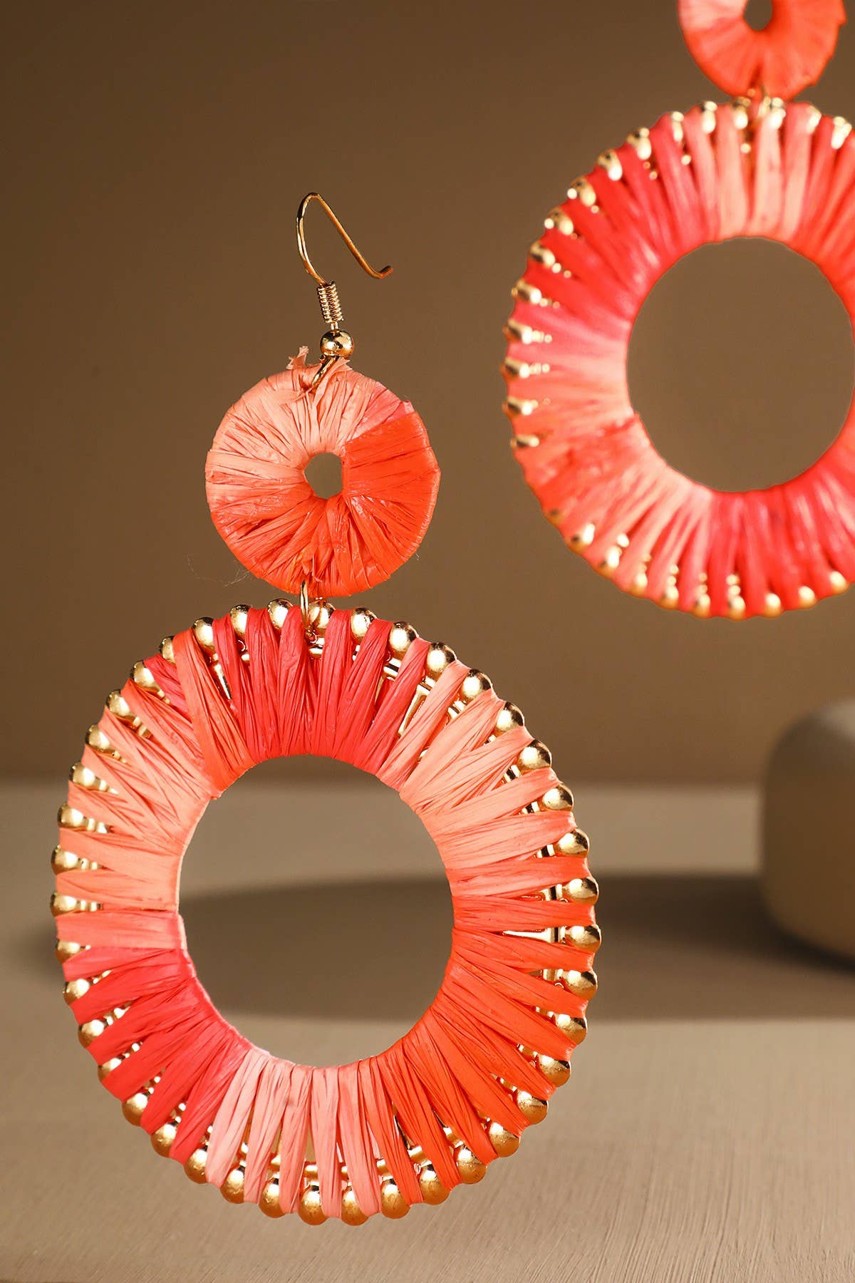 Wrapped Hoop Drop Earrings (Two-Tone Statement Dangles)