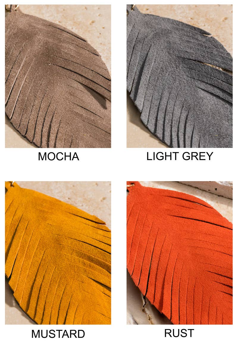 Fringe Feather Drop Earrings (Lightweight Statement | 3 Colors)