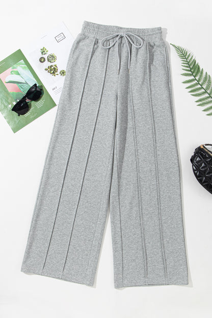 Pleated Wide-Leg Jogger Pants