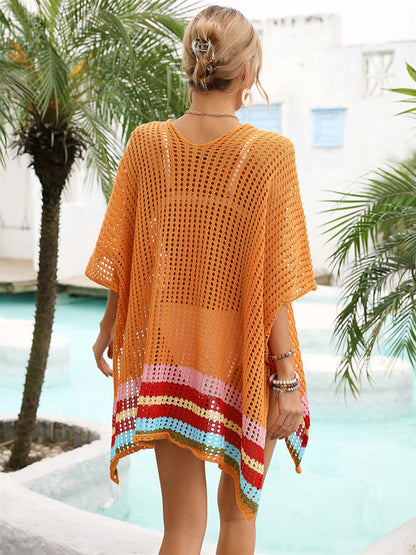 Striped Crochet Beach Cover-Up