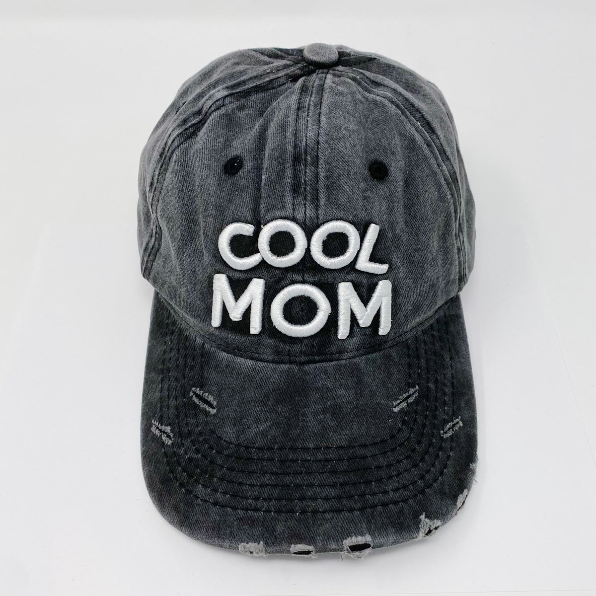 “Cool Mom” Distressed Baseball Cap (Washed Dad Hat)