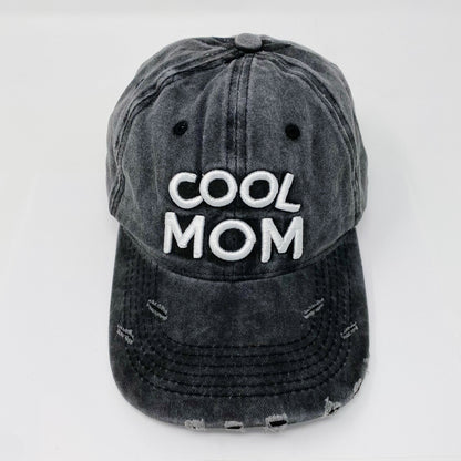 “Cool Mom” Distressed Baseball Cap (Washed Dad Hat)