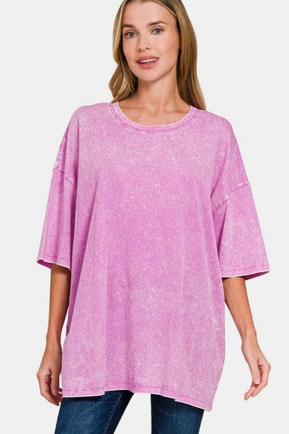 Oversized Pink Mineral Wash T-Shirt