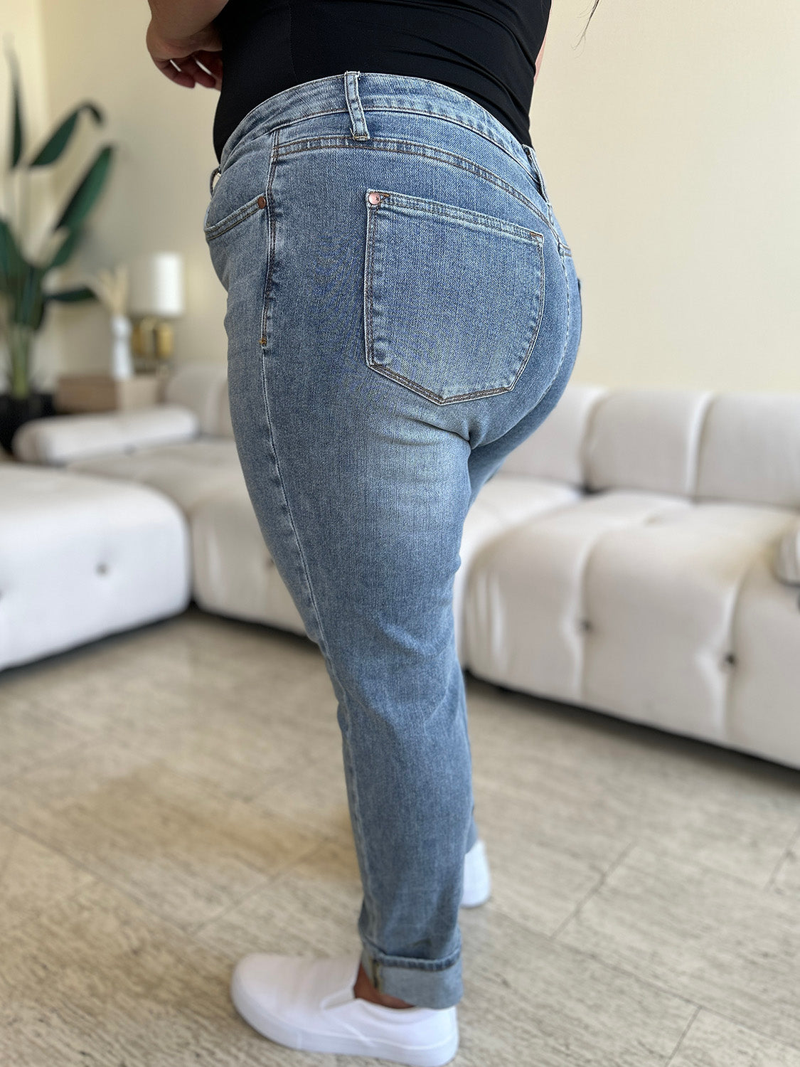 High-Rise Plus Size Skinny Jeans – Light Wash