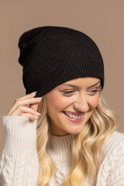 Slouchy Knit Beanie Hat (Soft Ribbed Winter Cap | 5 Colors)