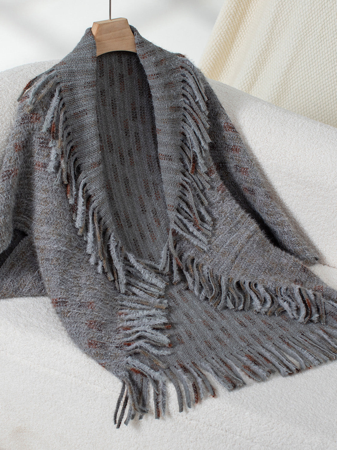 Cozy Fringed Knit Poncho