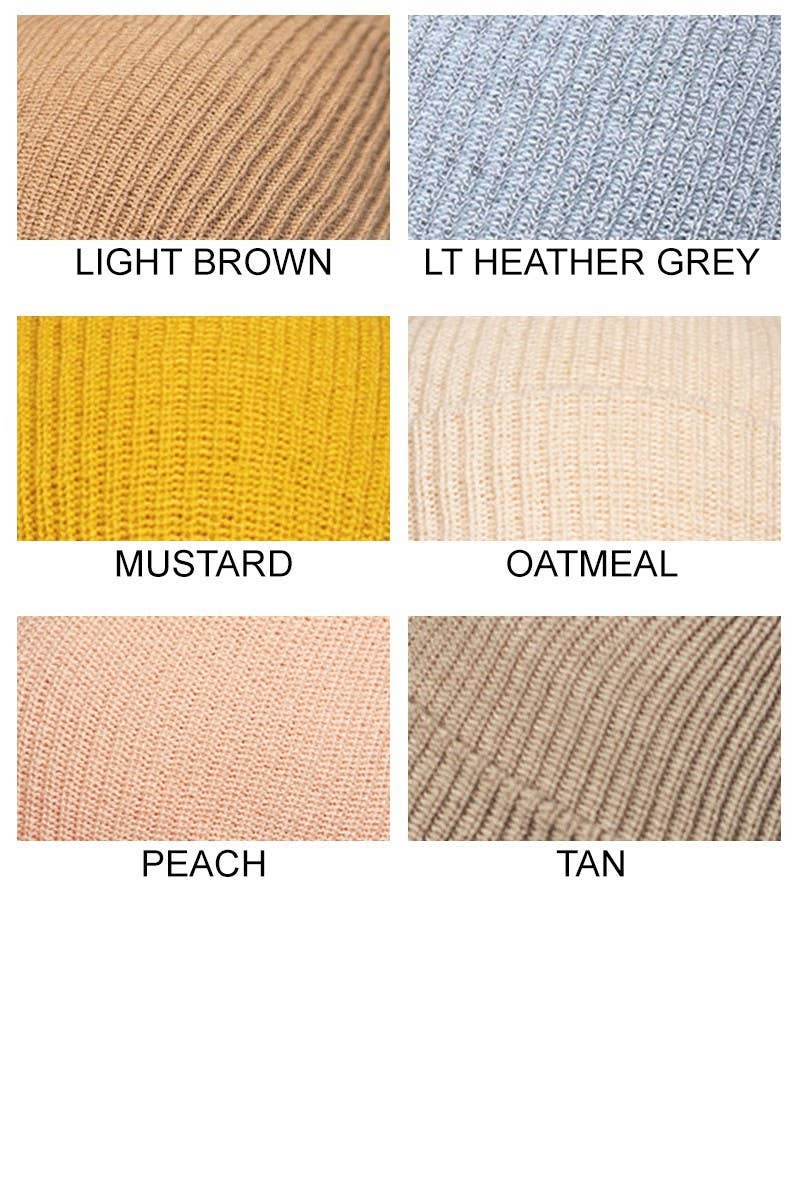 Slouchy Knit Beanie Hat (Soft Ribbed Winter Cap | 5 Colors)