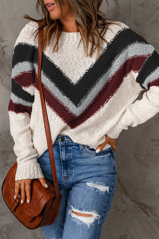 Chevron Knit Sweater - Cozy & Chic