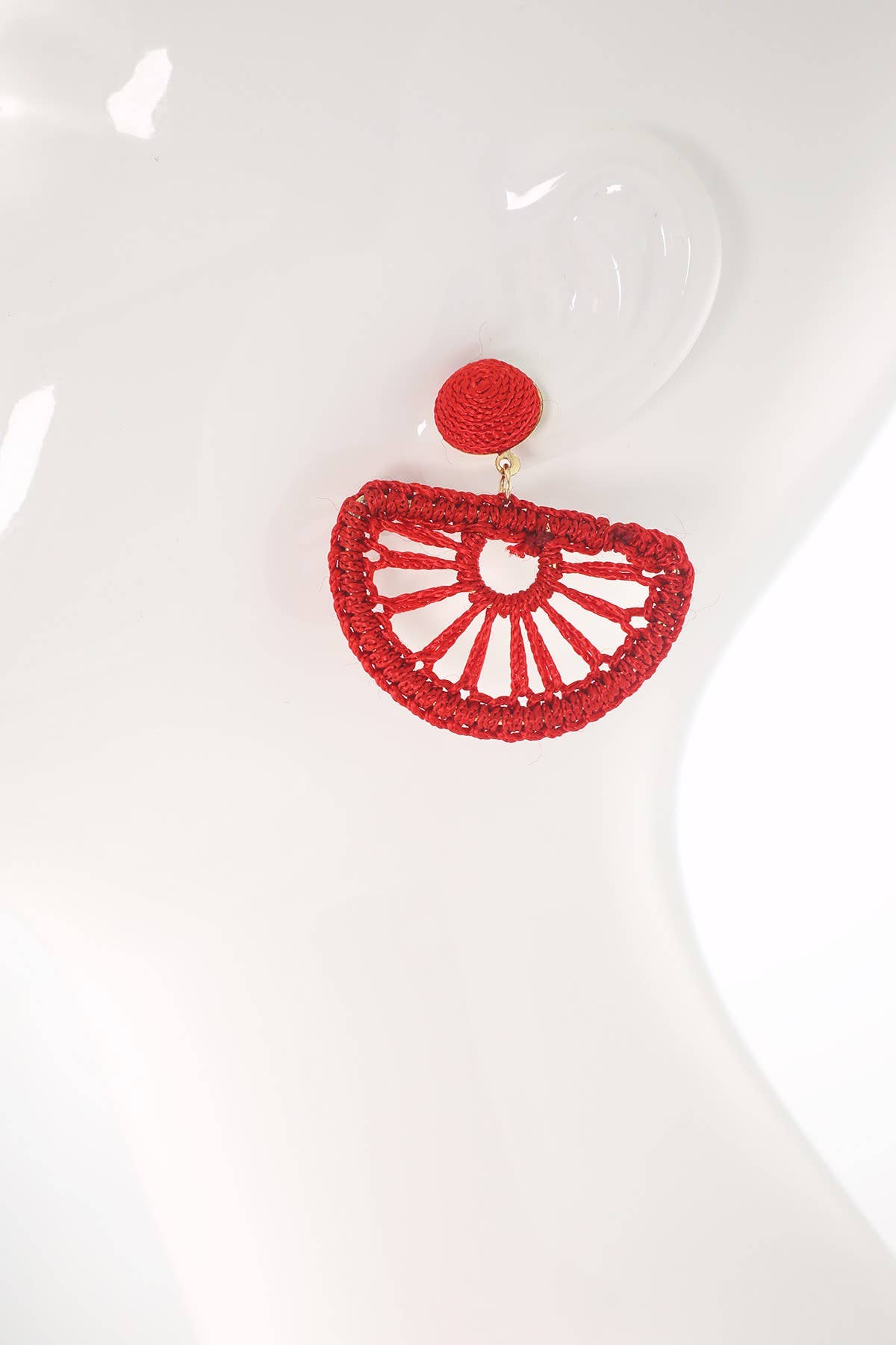 Woven Fan Drop Earrings (Boho Statement Dangles)