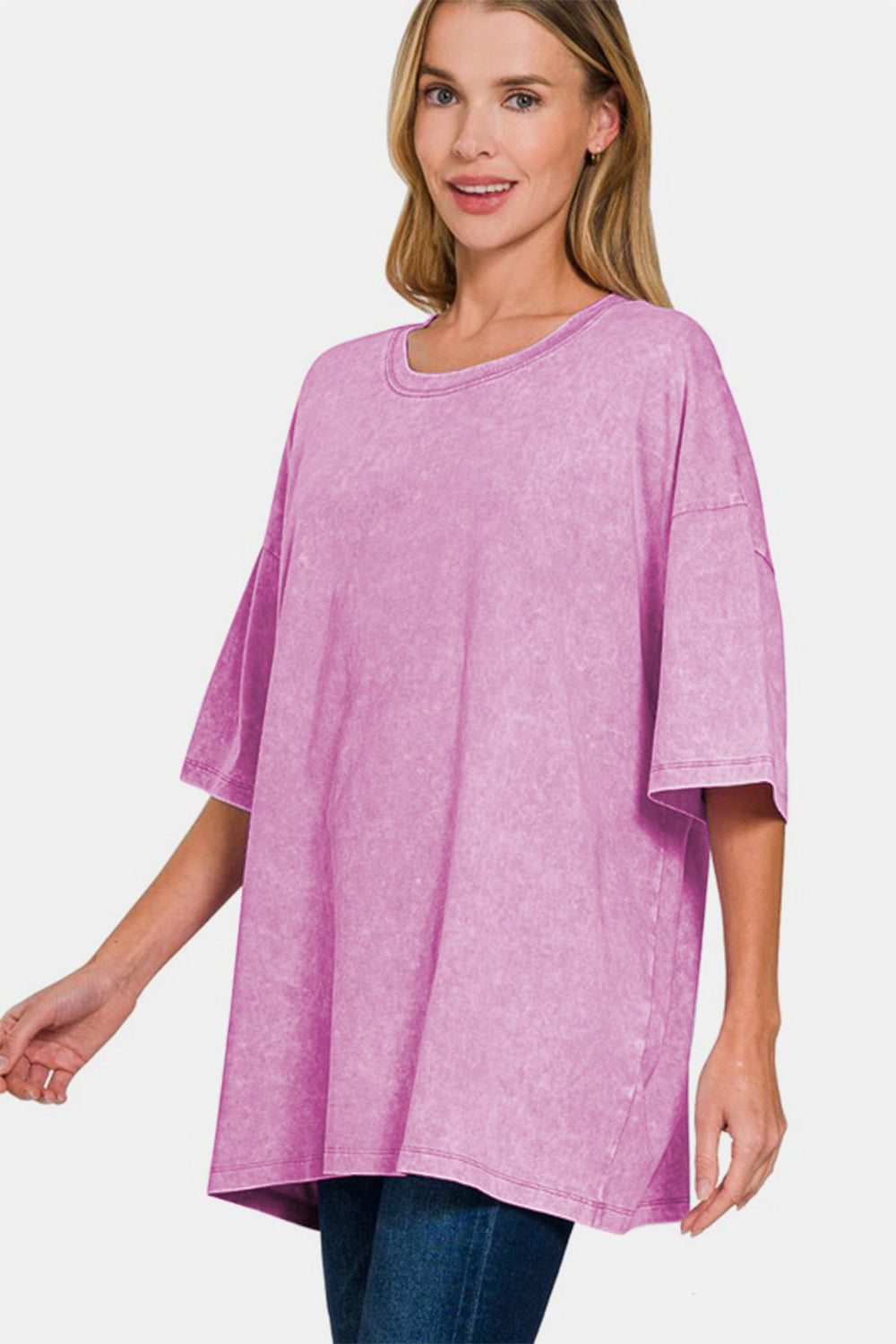 Oversized Pink Mineral Wash T-Shirt