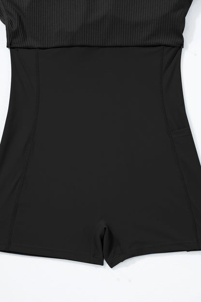 Black Spaghetti Strap Swim Dress – Sporty and Flattering Beachwear