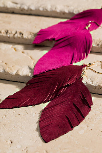 Fringe Feather Drop Earrings (Lightweight Statement | 3 Colors)