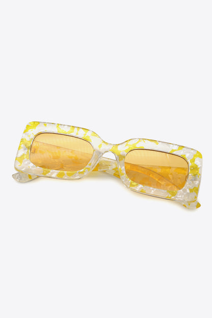 Retro Square Zebra Print Sunglasses with Amber Lenses – Bold and Trendy Eyewear