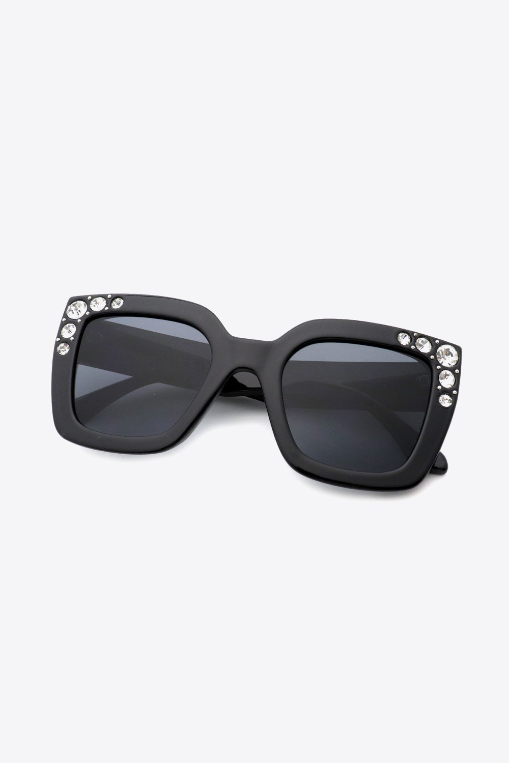 Glam Rhinestone Embellished Square Sunglasses